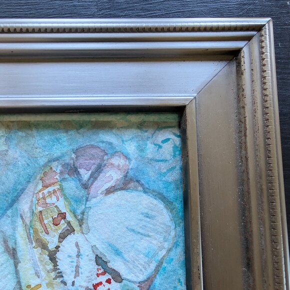 "Handful of Shells: Ocean" Original 5"x7" Framed Watercolor Painting - Hand art - Picture 4 of 7
